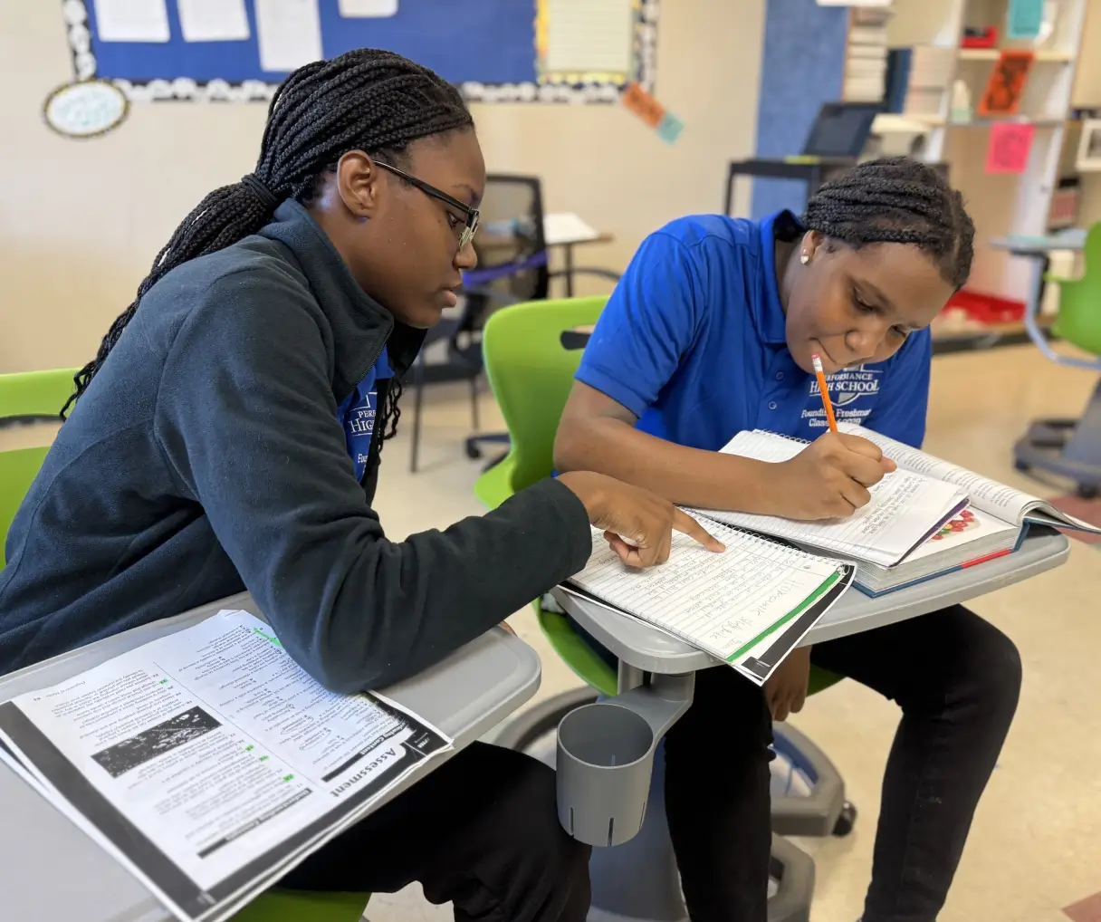 HS students studying