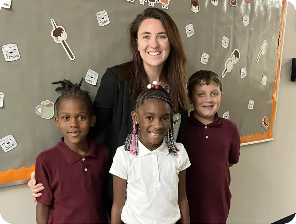 Performance Academies students with teacher
